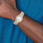 Mens Charles Hubert Two-tone Brass White Dial Watch