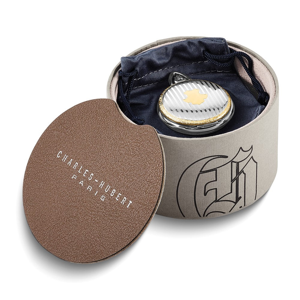 Charles Hubert Gold-finish Two-tone White Dial Pocket Watch