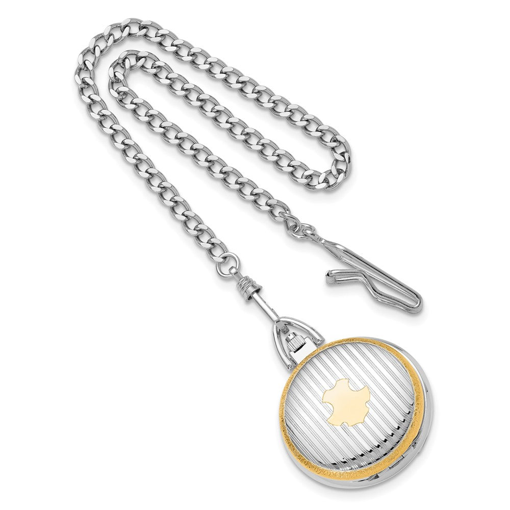 Charles Hubert Gold-finish Two-tone White Dial Pocket Watch