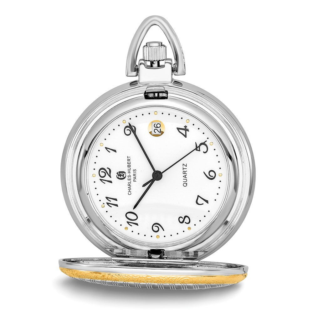 Charles Hubert Gold-finish Two-tone White Dial Pocket Watch
