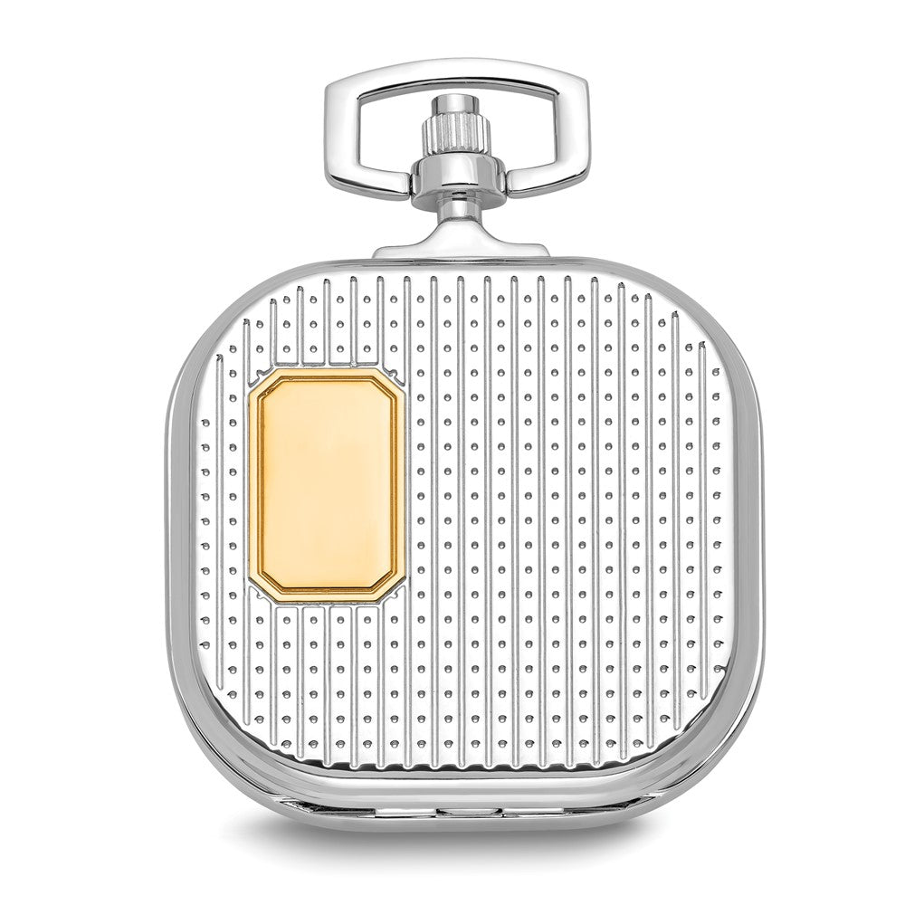 Charles Hubert Gold-finish Two-tone Chrome Square Pocket Watch