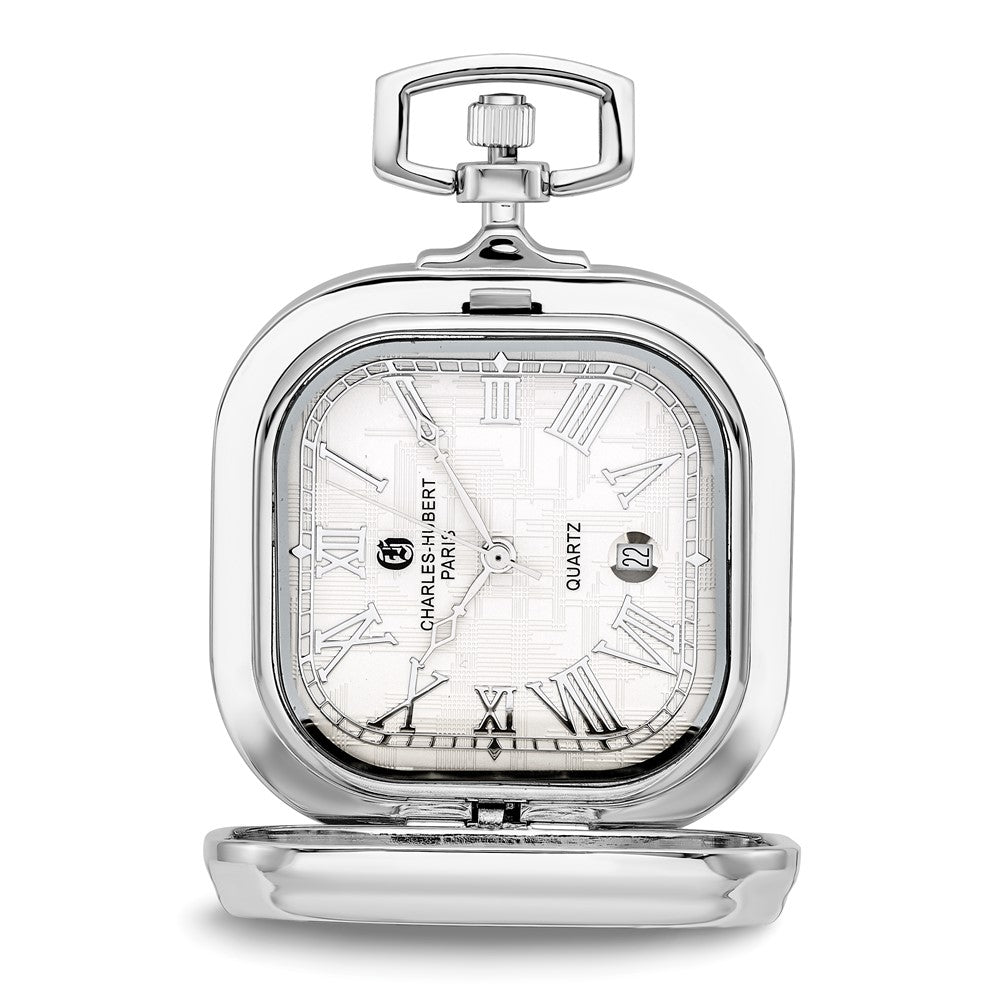 Charles Hubert Gold-finish Two-tone Chrome Square Pocket Watch