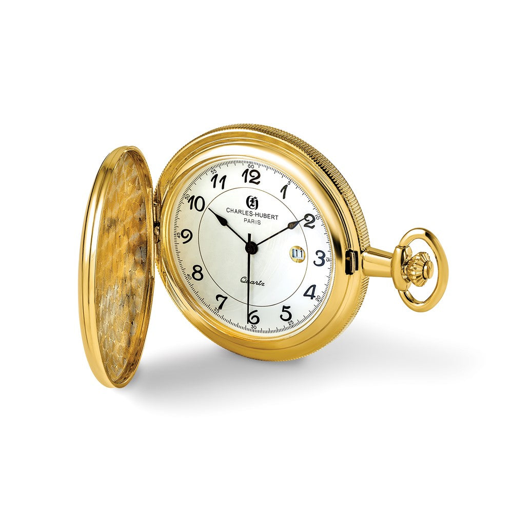 Charles Hubert Gold-tone finish White Dial with Date Pocket Watch