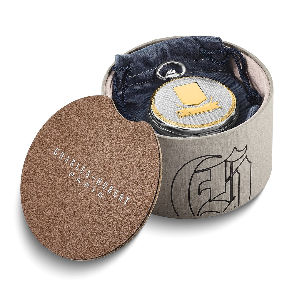 Charles Hubert Gold-finish Two-tone White Dial Pocket Watch