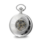 Charles Hubert Solid Stainless Steel White Dial Pocket Watch
