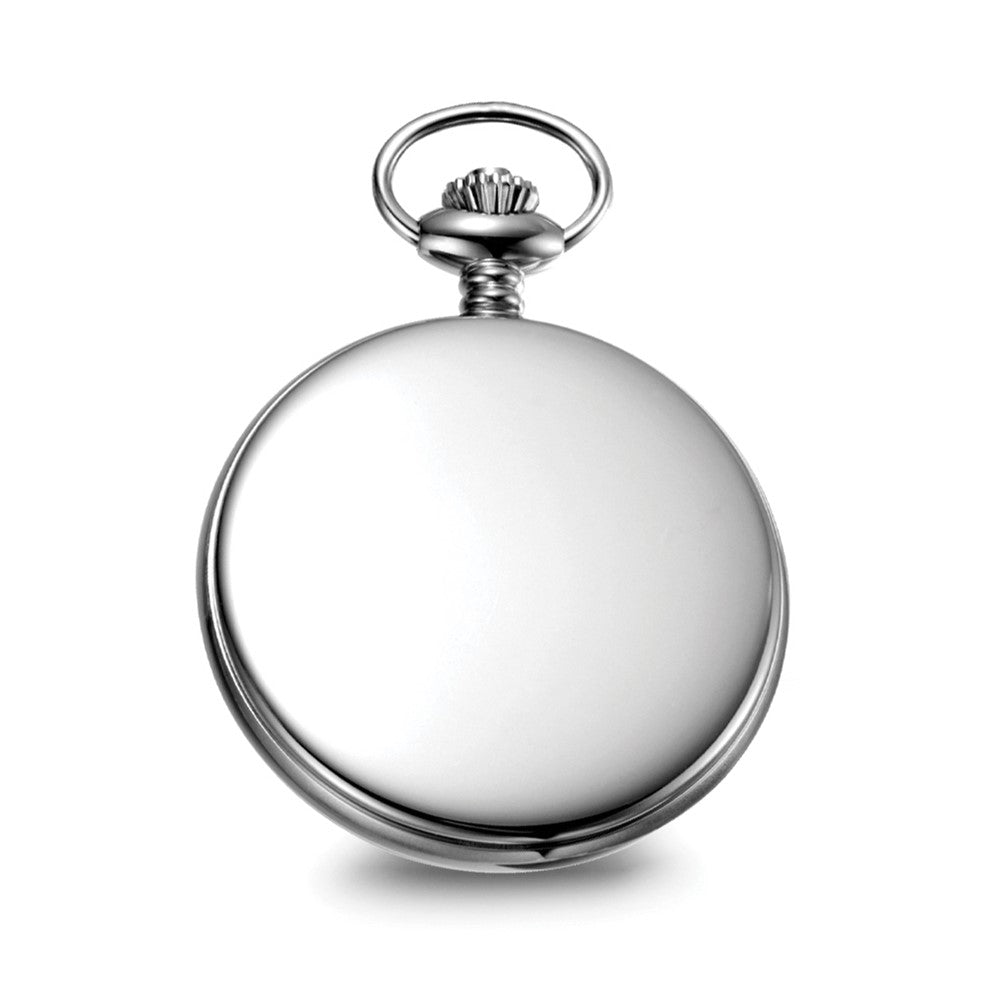 Charles Hubert Solid Stainless Steel White Dial Pocket Watch