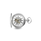Charles Hubert Solid Stainless Steel White Dial Pocket Watch