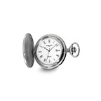 Charles Hubert Stainless Steel White Dial with Date Pocket Watch