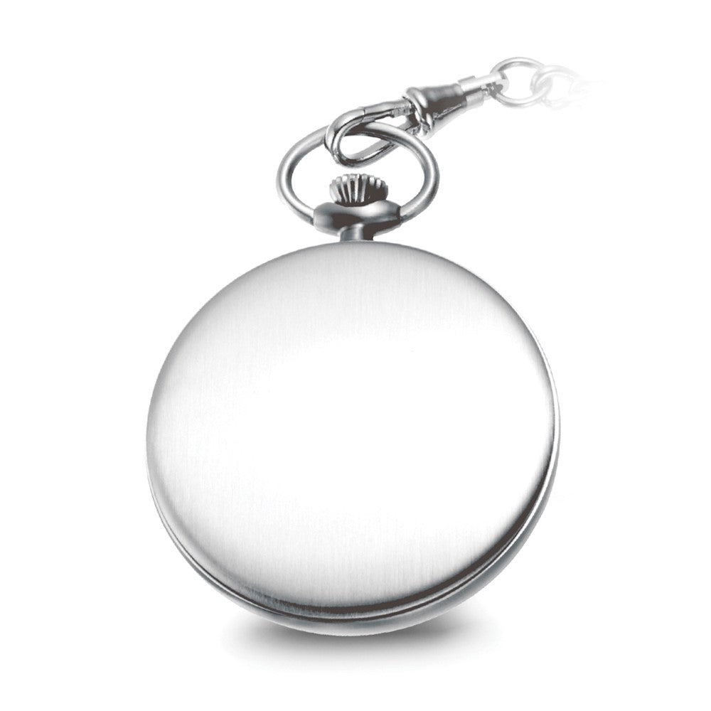 Charles Hubert Solid Stainless White Dial Full Face Pocket Watch
