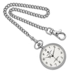Charles Hubert Solid Stainless White Dial Full Face Pocket Watch