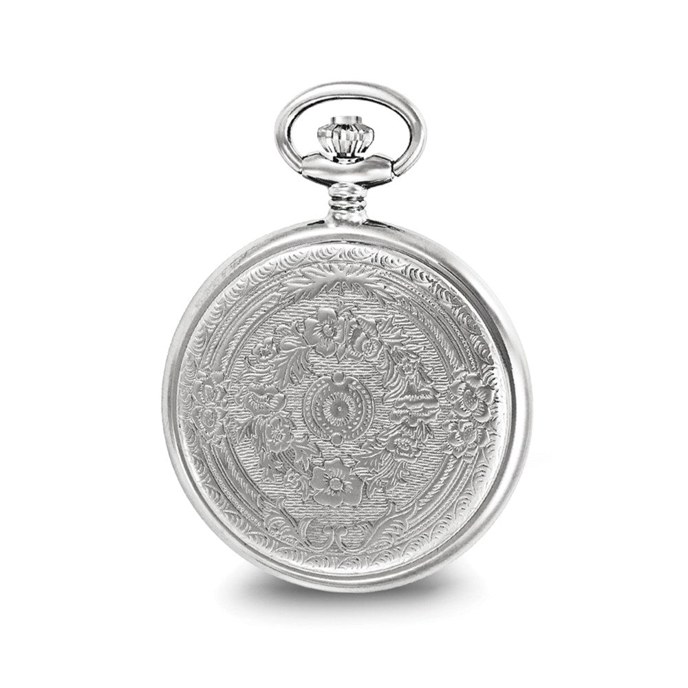 Charles Hubert Chrome-finish White Dial Three Hands Pocket Watch