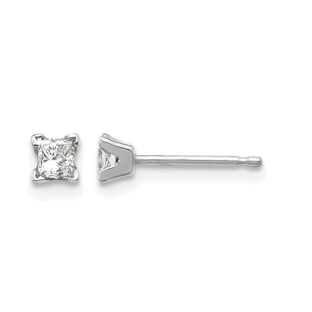 14k White Gold AAA Quality Complete Princess Cut Diamond Earring