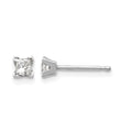 14k White Gold AA Quality Complete Princess Cut Diamond Earrings