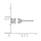 14k White Gold AAA Quality Complete Princess Cut Diamond Earring