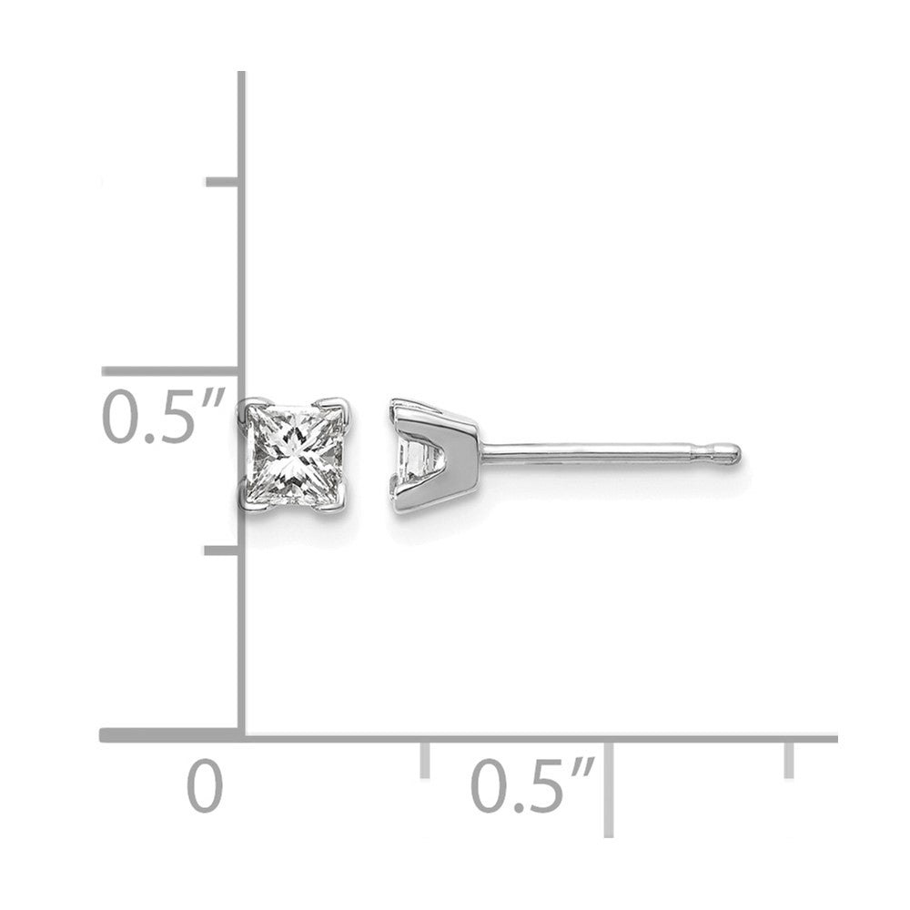14k White Gold AAA Quality Complete Princess Cut Diamond Earring