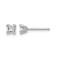 14k White Gold VS Quality Complete Princess Cut Diamond Earrings