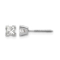 14k White Gold AAA Quality Complete Princess Cut Diamond Earring