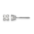14k White Gold VS Quality Complete Princess Cut Diamond Earrings