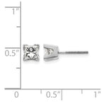 14k White Gold AAA Quality Complete Princess Cut Diamond Earring