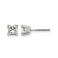 14k White Gold AA Quality Complete Princess Cut Diamond Earrings