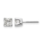 14k White Gold 1ct VS Quality Complete Princess Cut Diamond Earrings