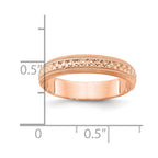 14k Rose Gold 3mm Design Etched Wedding Band