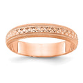 14k Rose Gold 3mm Design Etched Wedding Band