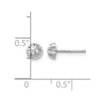 14k White Gold 5mm Polished Diamond-cut Half Ball Post Earrings