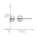14k White Gold 5mm Polished Puffed Ball Post Earrings