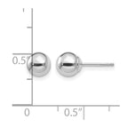 14k White Gold 6mm Polished Puffed Ball Post Earrings