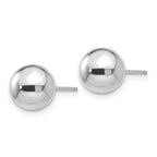 14k White Gold 8mm Polished Puffed Ball Post Earrings