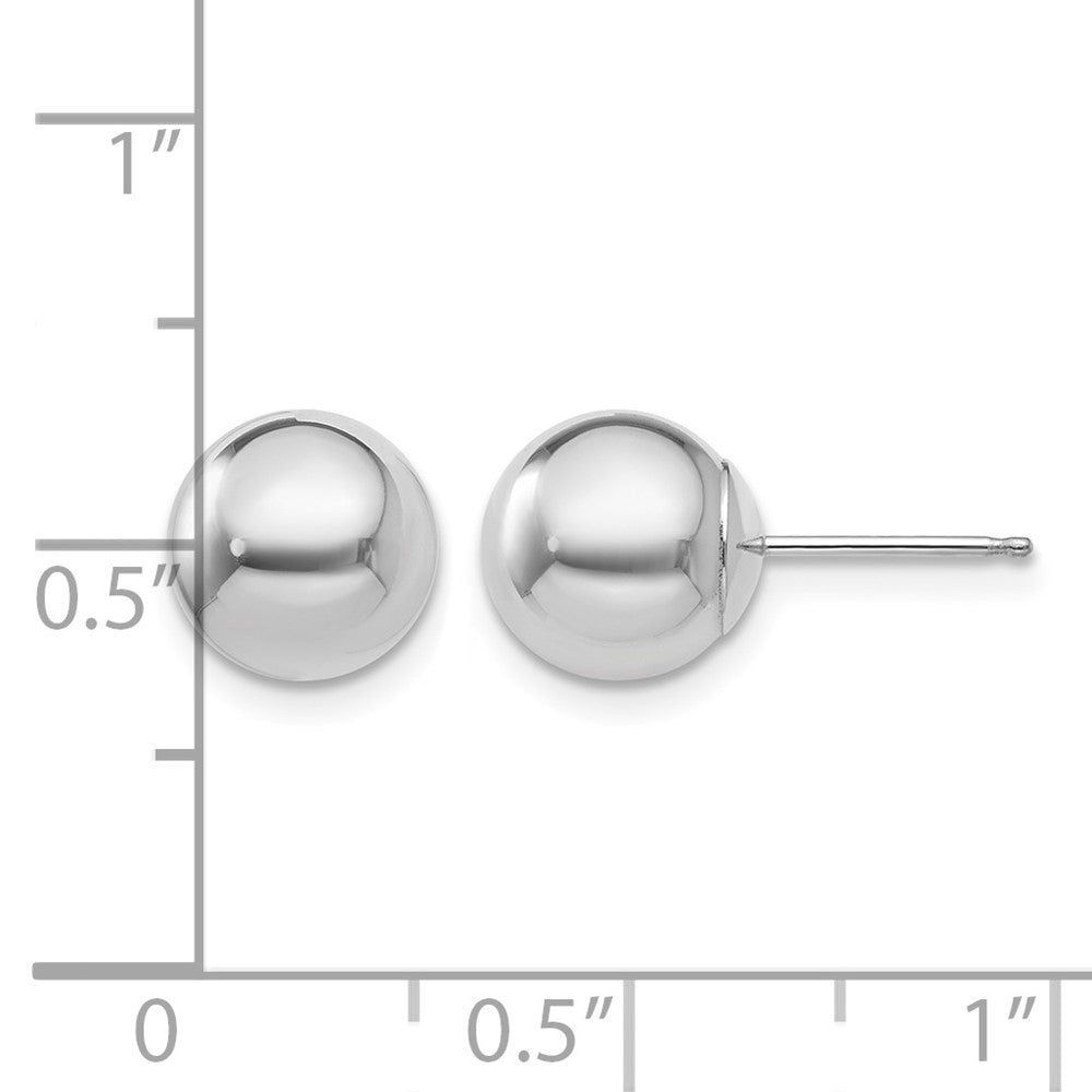 14k White Gold 8mm Polished Puffed Ball Post Earrings