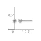 14k White Gold 3mm Polished Puffed Ball Post Earrings