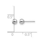 14k White Gold 4mm Polished Puffed Ball Post Earrings