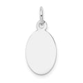 14k White Gold Plain 13.4x9.5mm .027 Gauge Oval Engravable Disc Charm