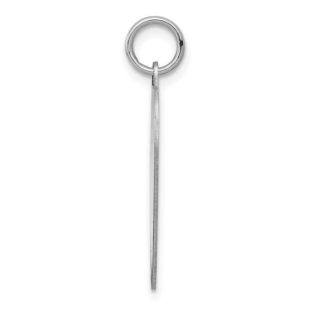 14k White Gold Plain .035 Gauge Engravable Heart 24x21mm Disc Charm