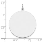 14k White Gold Plain .018 Gauge Round Engravable 25mm Disc Charm