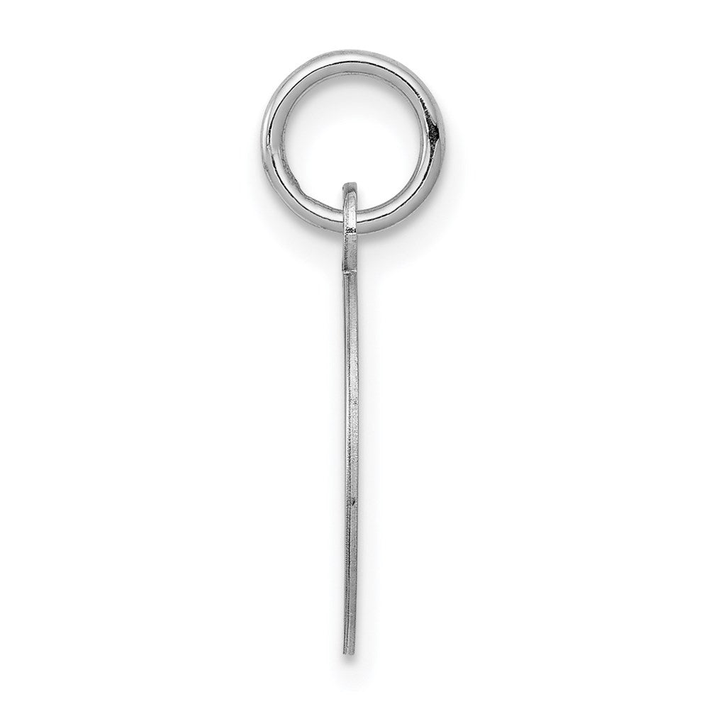 14k White Gold Plain with Grooved Edge .018 Gauge Round Engravable 13mm Disc Charm