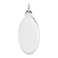14k White Gold Plain 22x12.5mm .018 Gauge Elliptical Engravable Disc Charm