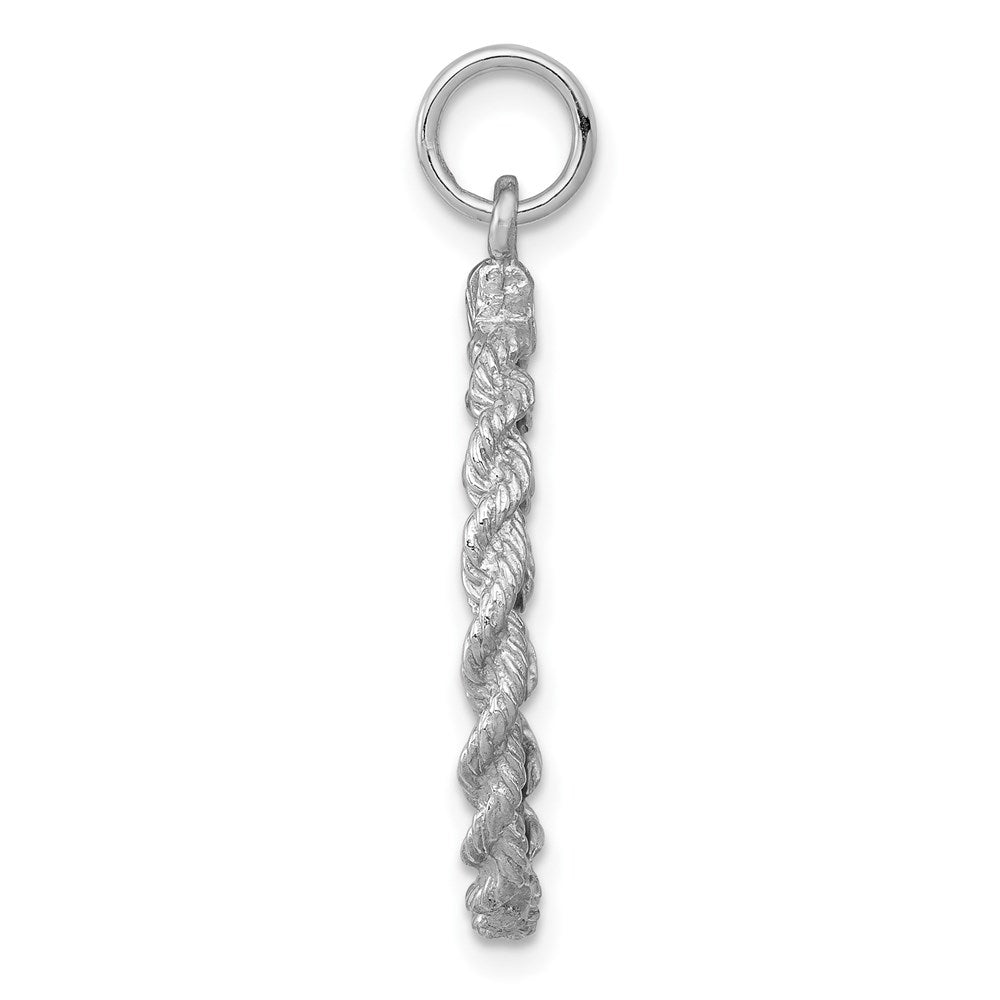 14k White Gold Rope Edge .013 Gauge Engravable Round 27x22mm Disc Charm