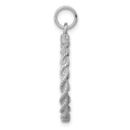 14k White Gold Rope Edge .013 Gauge Engravable Round 27x22mm Disc Charm