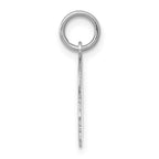 14k White Gold Plain Small.011 Depth Facing Right Engravable Boy Charm