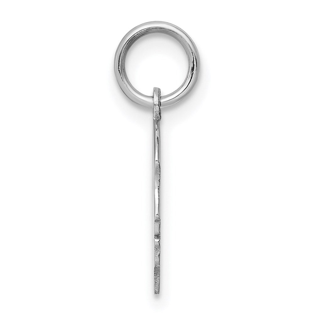 14k White Gold Plain Small.011 Depth Facing Right Engravable Girl Charm