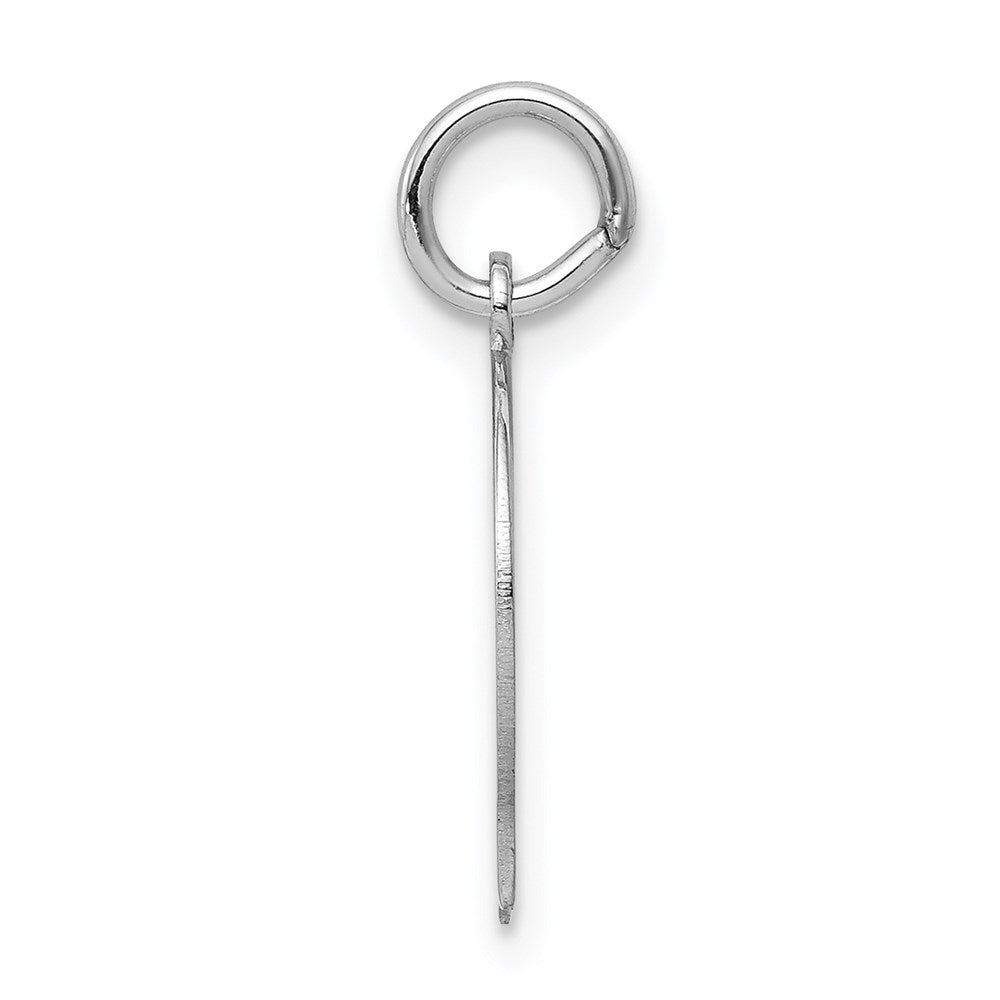 14k White Gold Plain Small.027 Depth Facing Left Engravable Boy Charm