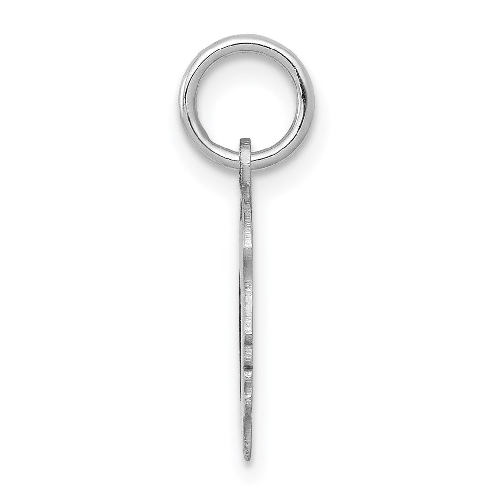 14k White Gold Plain Small.018 Depth Facing Left Engravable Girl Charm