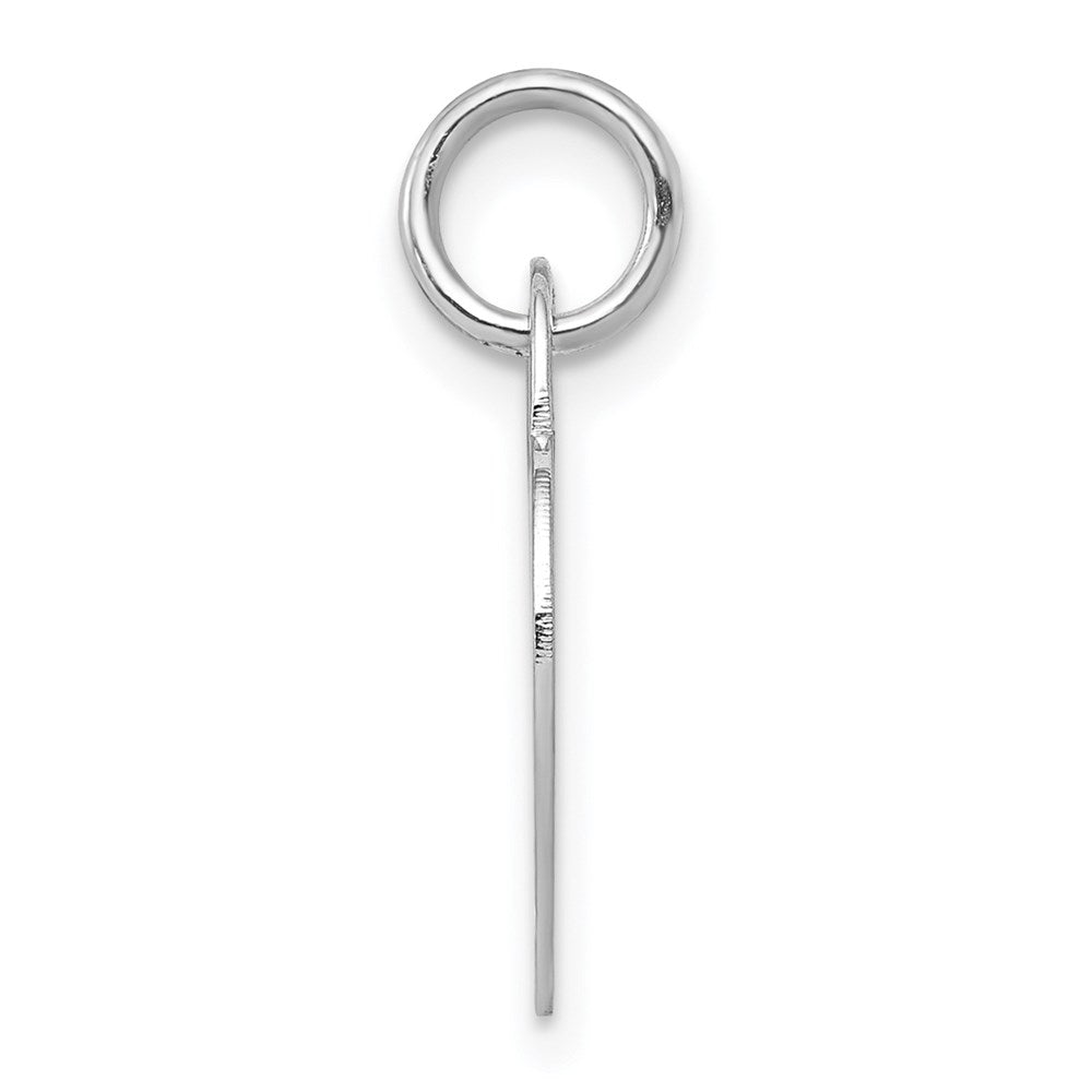 14k White Gold Plain .018 Gauge Engravable Heart 15x12mm Disc Charm