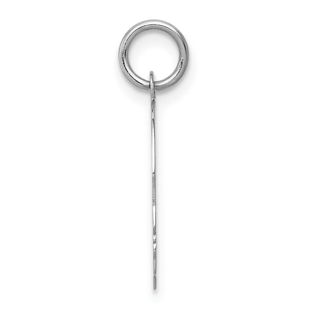 14k White Gold Plain Medium.011 Depth Facing Right Engravable Boy Charm