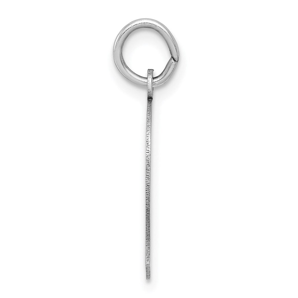 14k White Gold Plain Medium.027 Depth Facing Left Engravable Boy Charm
