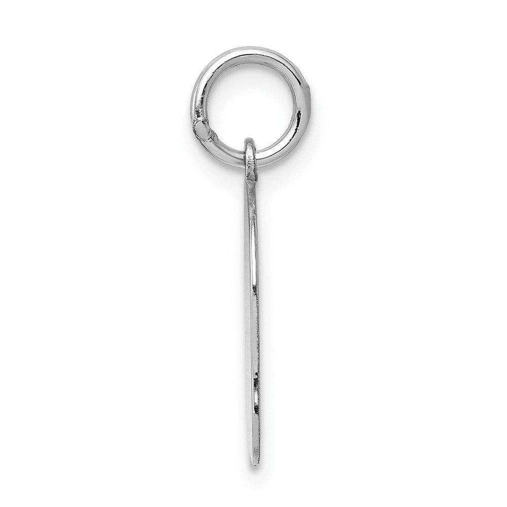 14k White Gold Plain Medium.011 Depth Facing Left Engravable Girl Charm