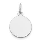 14K White Gold Plain .011 Gauge Round Engravable 12mm Disc Charm